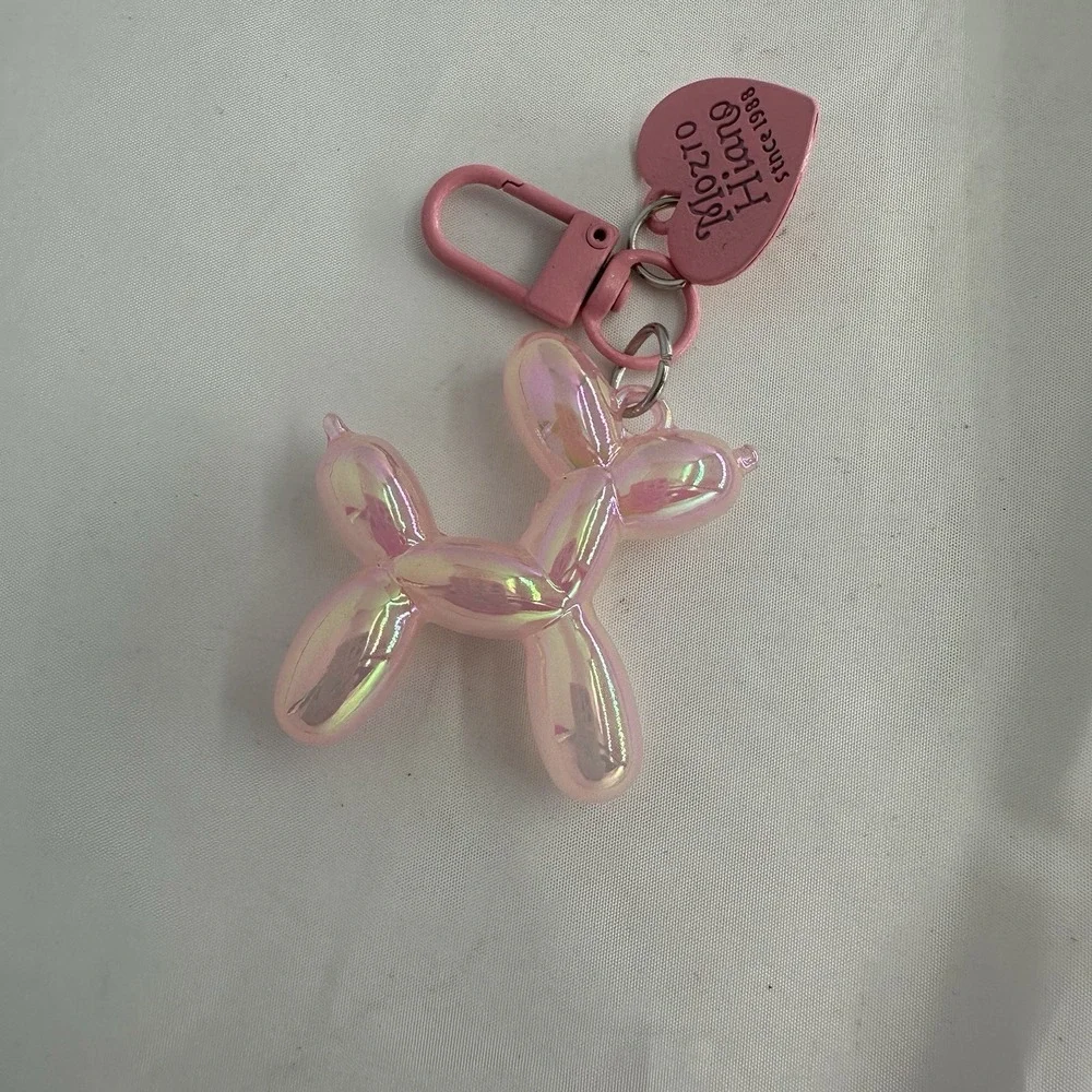 Balloon Dog Keychain Y2K for Women Bag Pendant Jewelry Clear Pink New